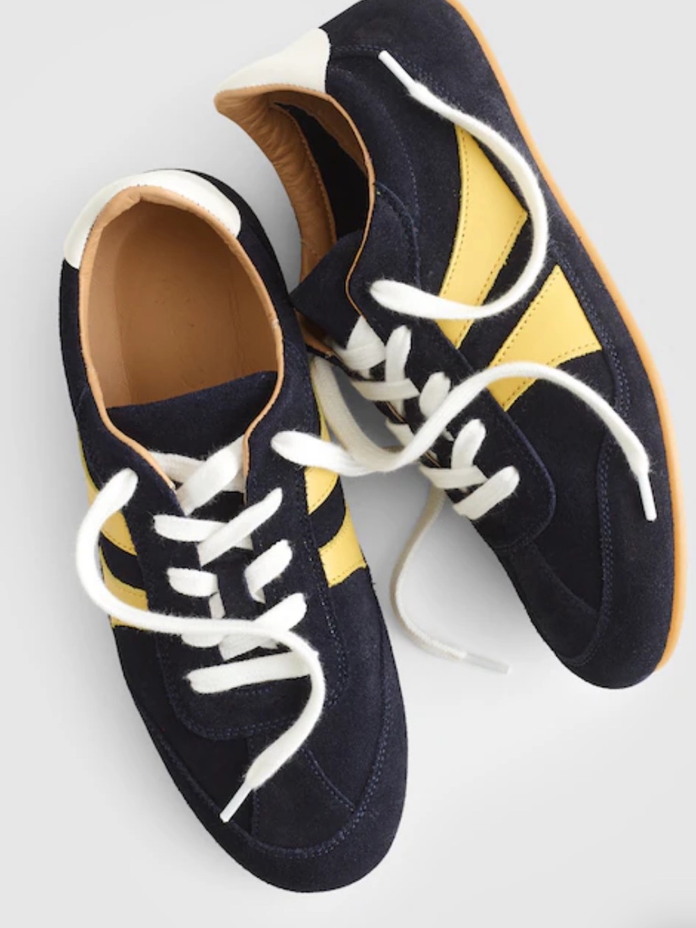 "The Oaklynne" Suede Sneakers with Yellow Accent